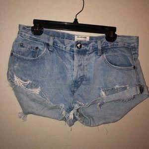 one x oneteaspoon light wash shorts